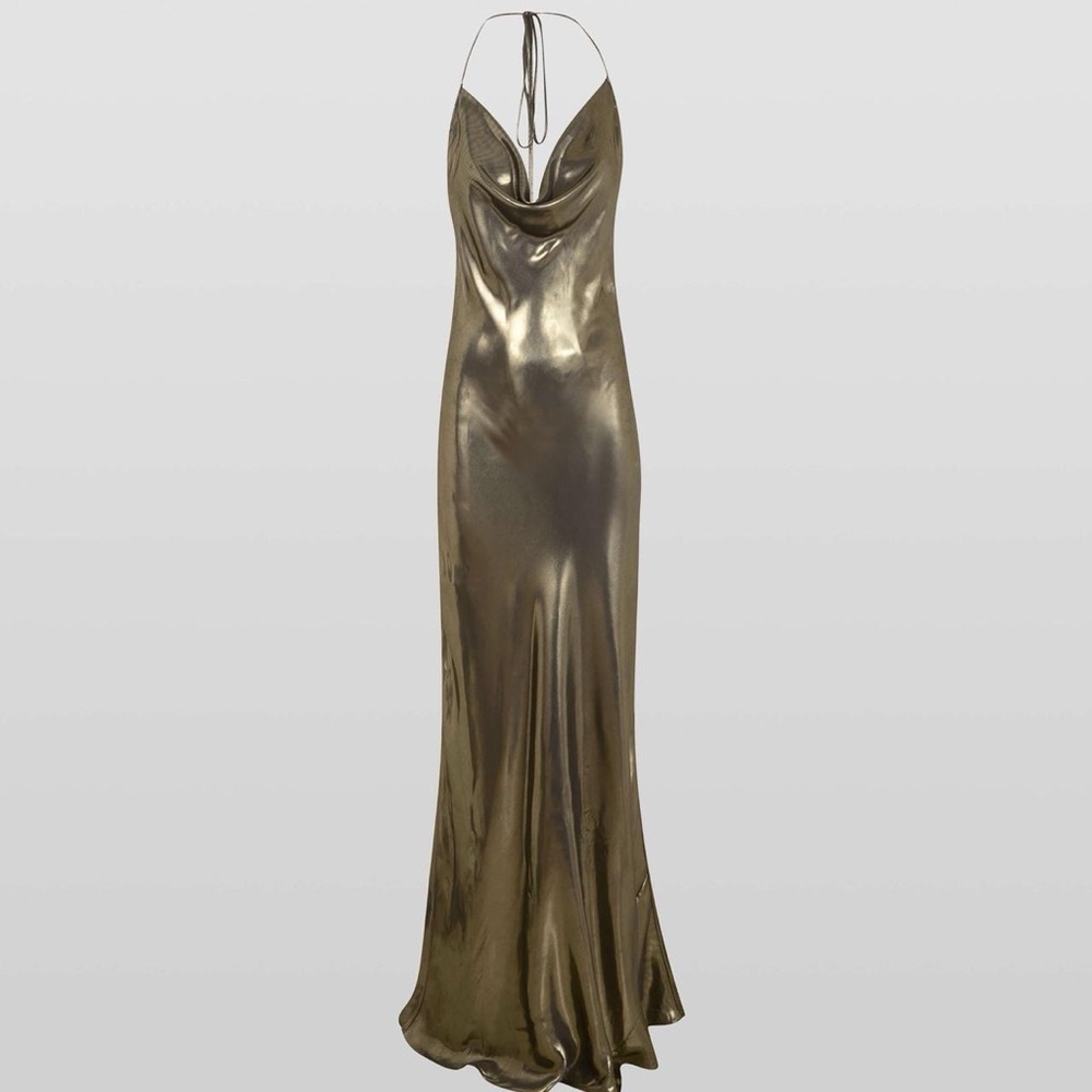 Rat & Boa Gold Backless Dress